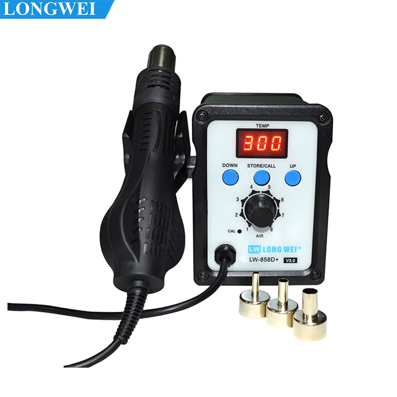 

Longwei LW-858D+ 700W Desoldering Soldering Station Hot Air Gun Lead-free Anti-static Disassembly Welding Machine HD Digital