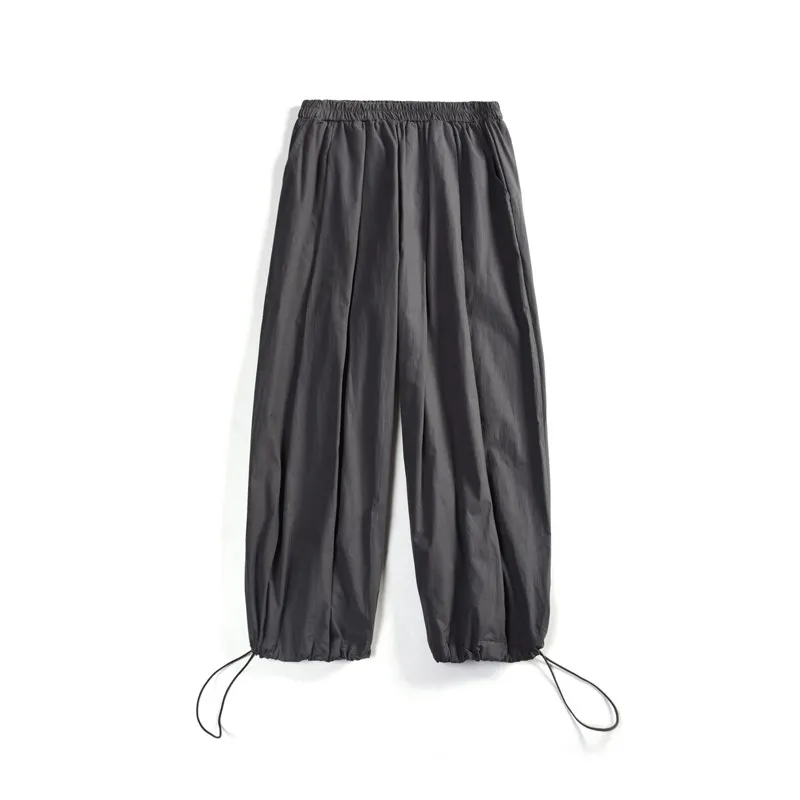 Ankle-tied Pants Men Drawstring Cuff Bloomers Korean Fashion Harem Pants Male Loose Joggers Handsome Youth Y2K S-5XL Streetwear