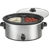 Double Dish Slow Cooker with 6qt Crock and Dual 2.5qt Nonstick, Dishwasher Safe Pot, Slow Cooker 1