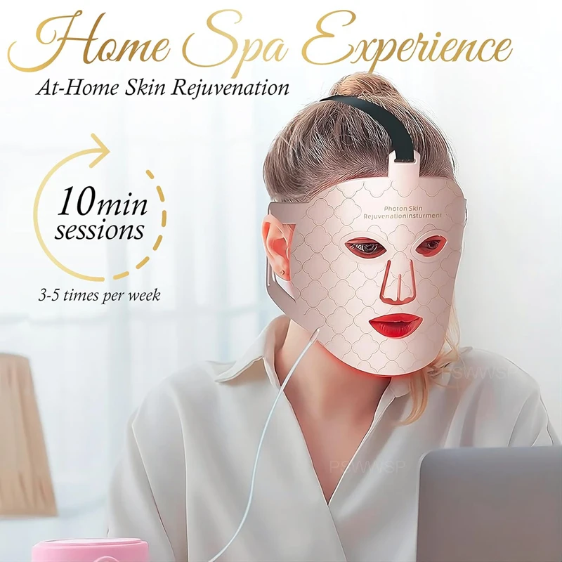 Near-Infrared 850nm Infrared Led Face Mask 7 Color Photon LED Mask Facial Acne Removal Wrinkle Reduction Red Light Therapy