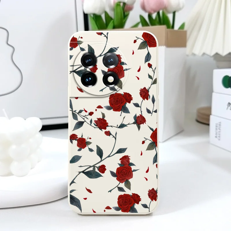 Flowering Rose Liquid Silicone Phone Case Cover