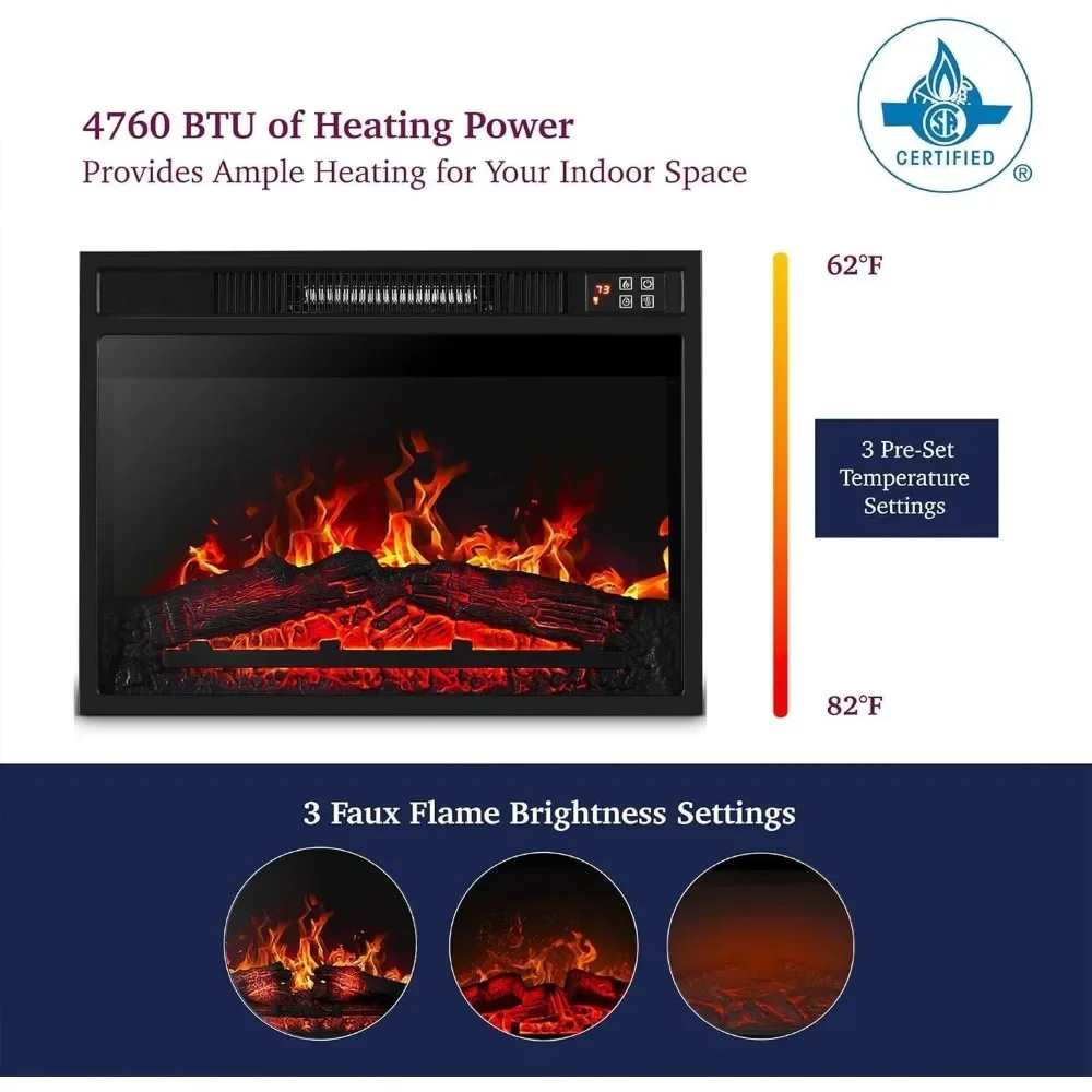 Naice 70" Electric Fireplace with Mantel and Cabinets, Fireplace TV Stand for Living Room Bedroom, Stacked Stone Surround 4