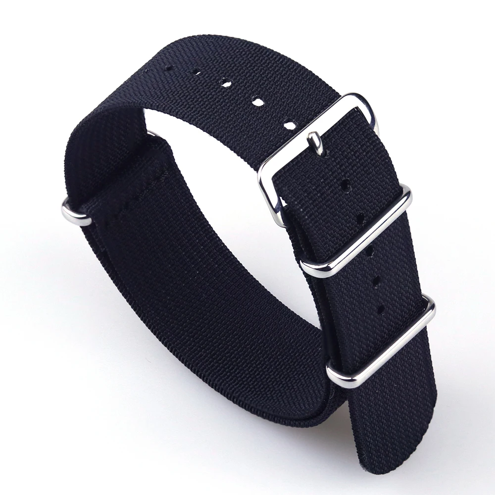 New Ribbed Nato Strap 18mm 20mm 22mm Nylon Watch Straps Braid Ballistic Fabric Watchband Accessories for Military Watch Band