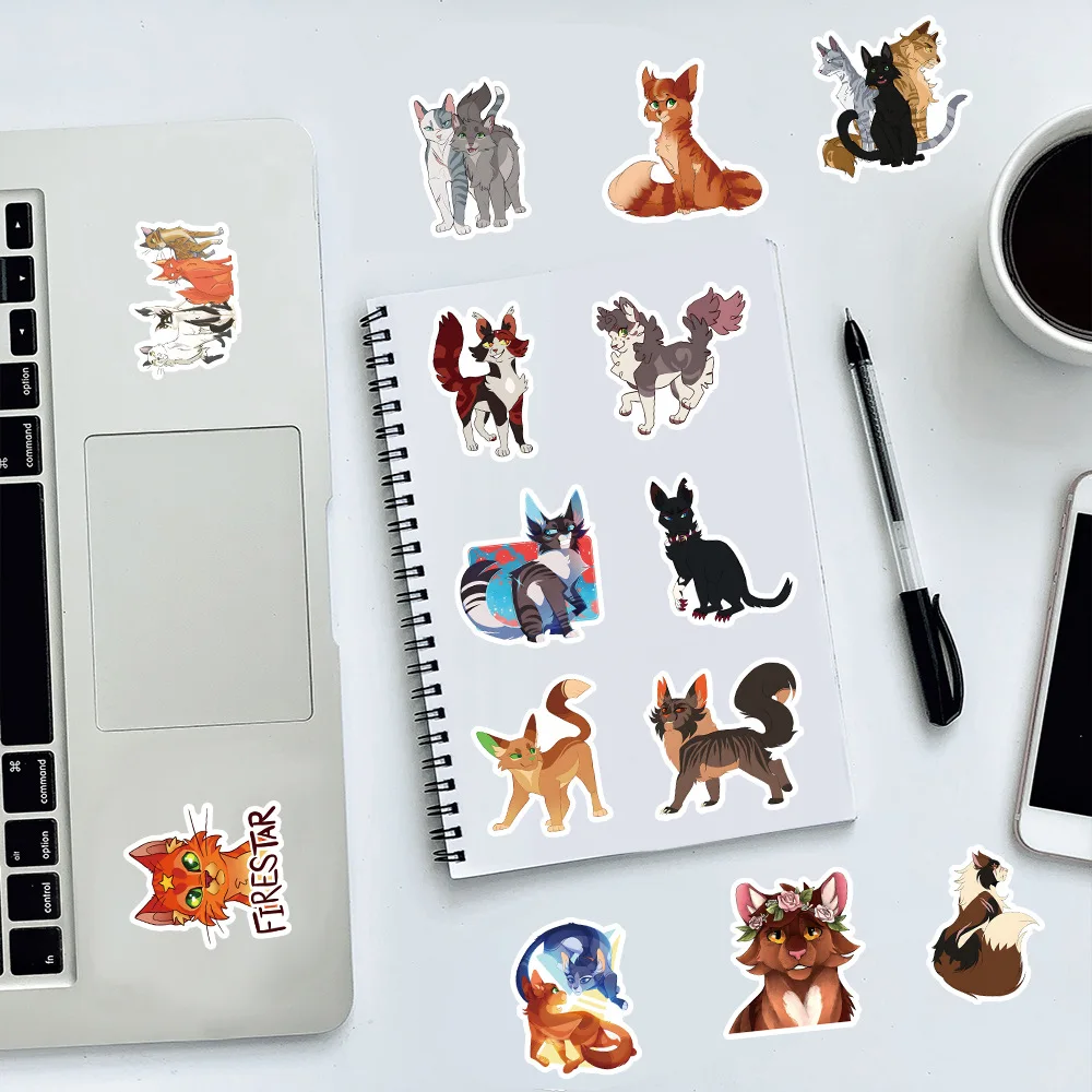 10/50/100PCS Katze Krieger Anime Cartoon Aufkleber DIY Tagebuch Laptop Telefon Wasser Tasse Gitarre Gepäck Skateboard graffiti Spaß für Kind – Detail 6