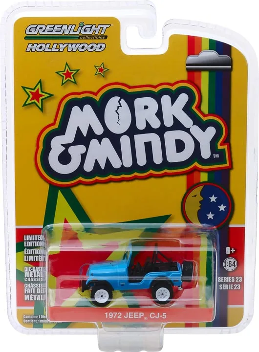 GreenLight 1:64 1972 CJ-5 - Mork and Mindy Alloy simulation micro car model collection decoration car toy gift