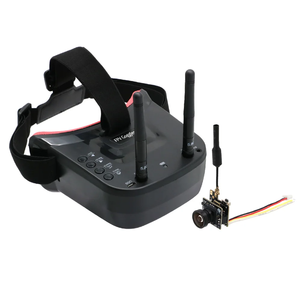 Télécommande RC avec écran 3 pouces affichant le retour vidéo du drone FPV