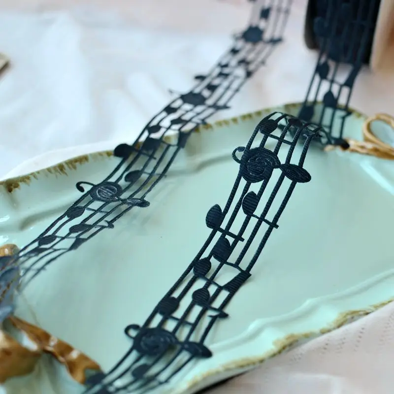 Music Handmade Cotton Ribbon Lace For Christmas Decoration DIY Sewing Fabric 3CM Wide 3Y/lot