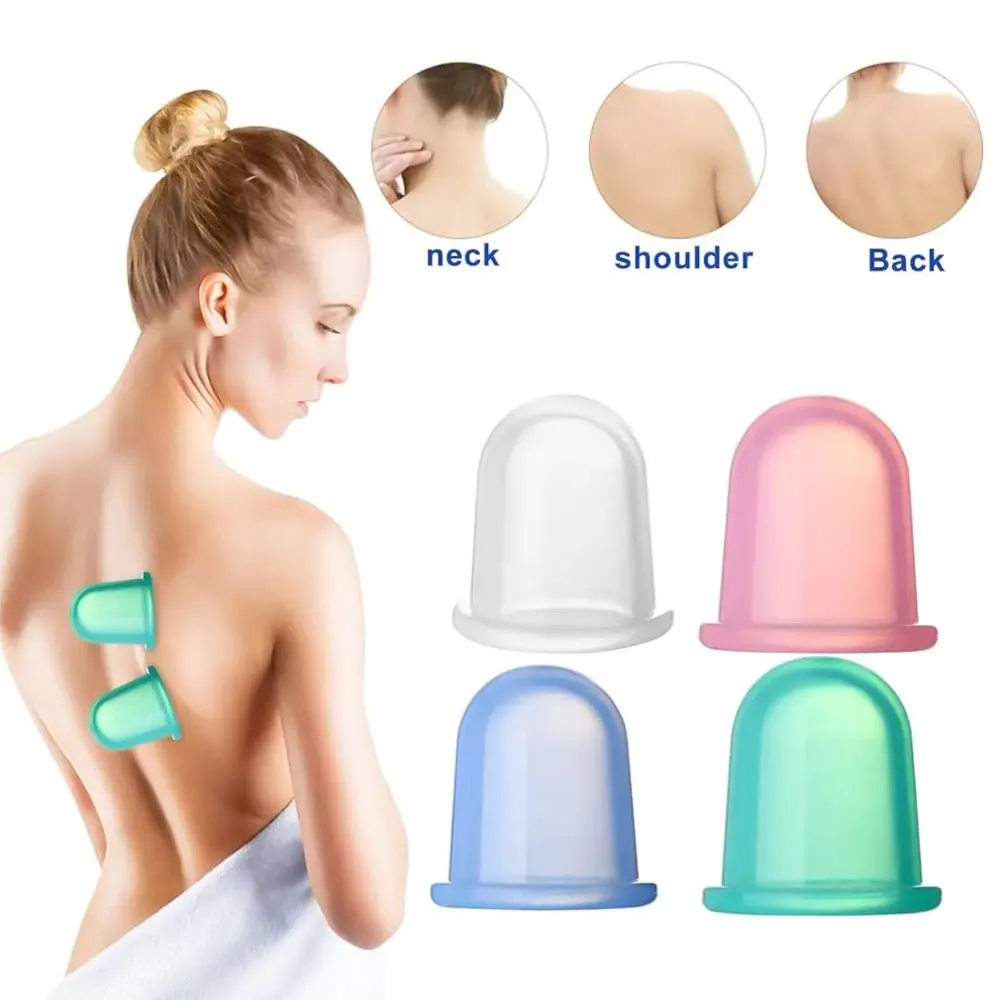 1PC Chinese Medical Vacuum Cans Silicone Cupping Cup Cellulite Suction Cup Therapy Tool Back Body Anti-cellulite Massage Jar 6