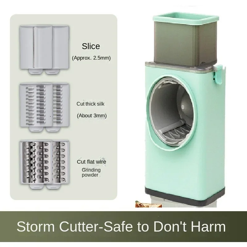 6-Klingen-Gemüsereibe, Zerkleinerer, handgekurbelte Küchenschneidemaschine für Kartoffelschredder, praktisches Mehrzweck-Haushaltswerkzeug