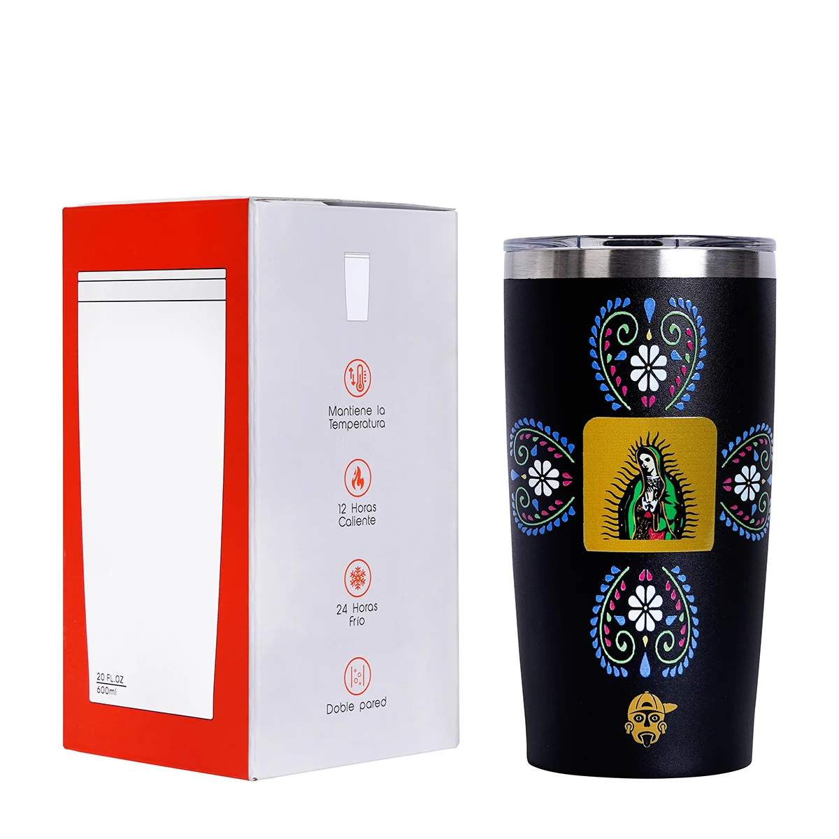 Termo 600 ml Doble Pared Acero Inoxidable “Virgen de Guadalupe”