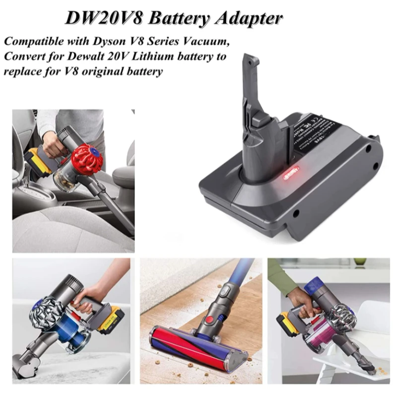 V8 Batterie Adapter für Dewalt 20V Lithium-Batterie Umgewandelt zu Ersetzen für Dyson V8 Batterie Verwenden für Dyson V8 serie