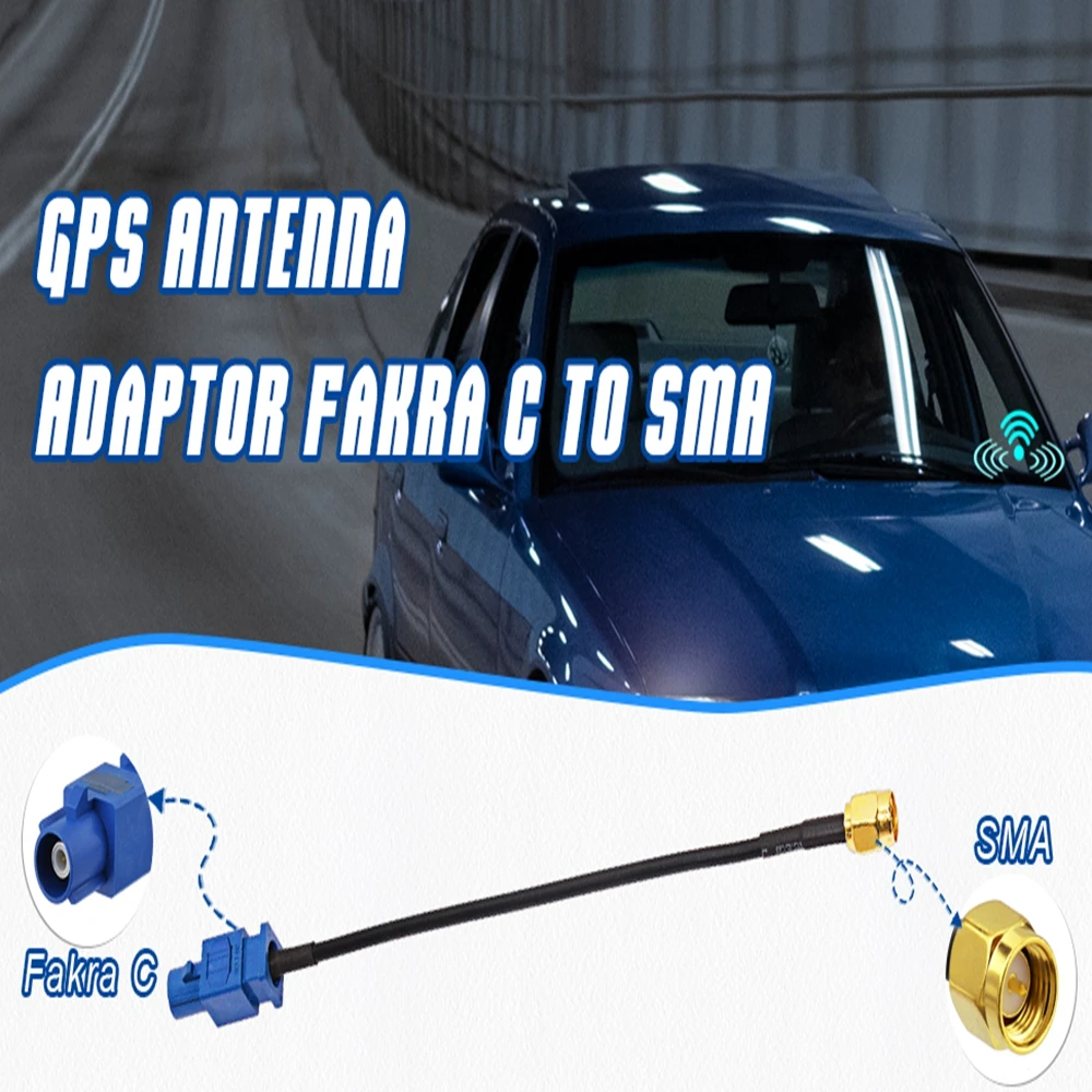 Vehicle GPS Antenna Adapter Cable Fakra to SMA for Car Navigation