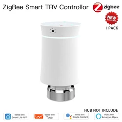 Smart Programmable Thermostat Temperature Control Valve with Alexa Voice Integration (Valve white)