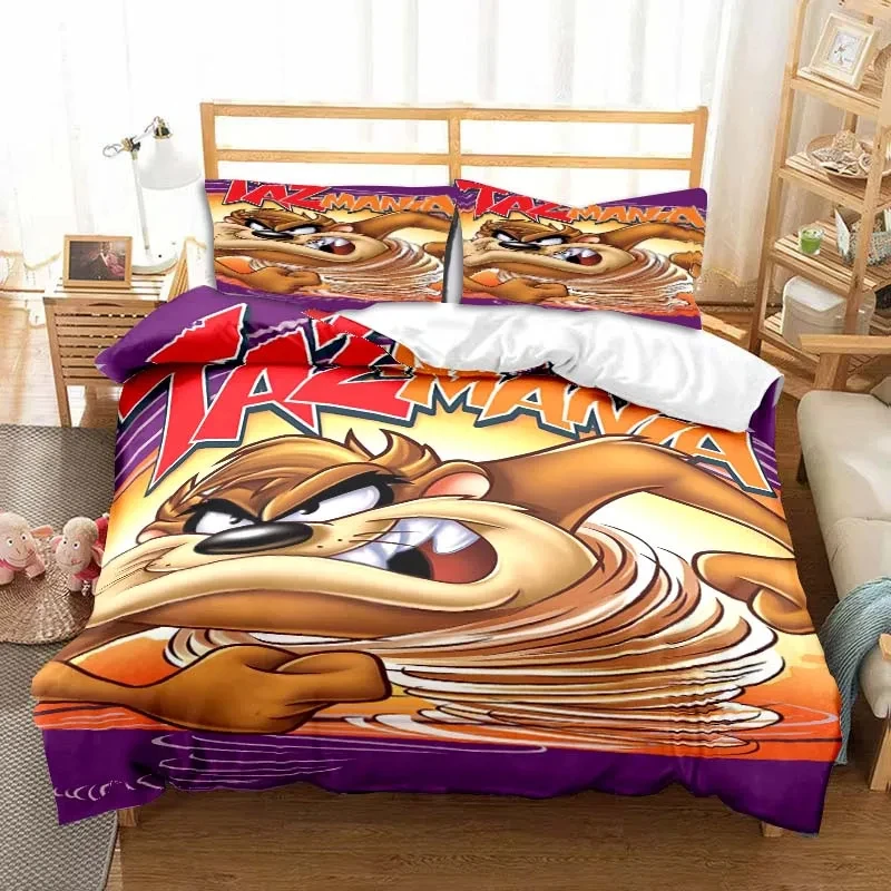 3D Print Cartoon Tasmanian Devil Fashion Bedding Set Double Twin King Duvet Cover Comforter Pillowcase Boys Girls Adults Bedroom 5