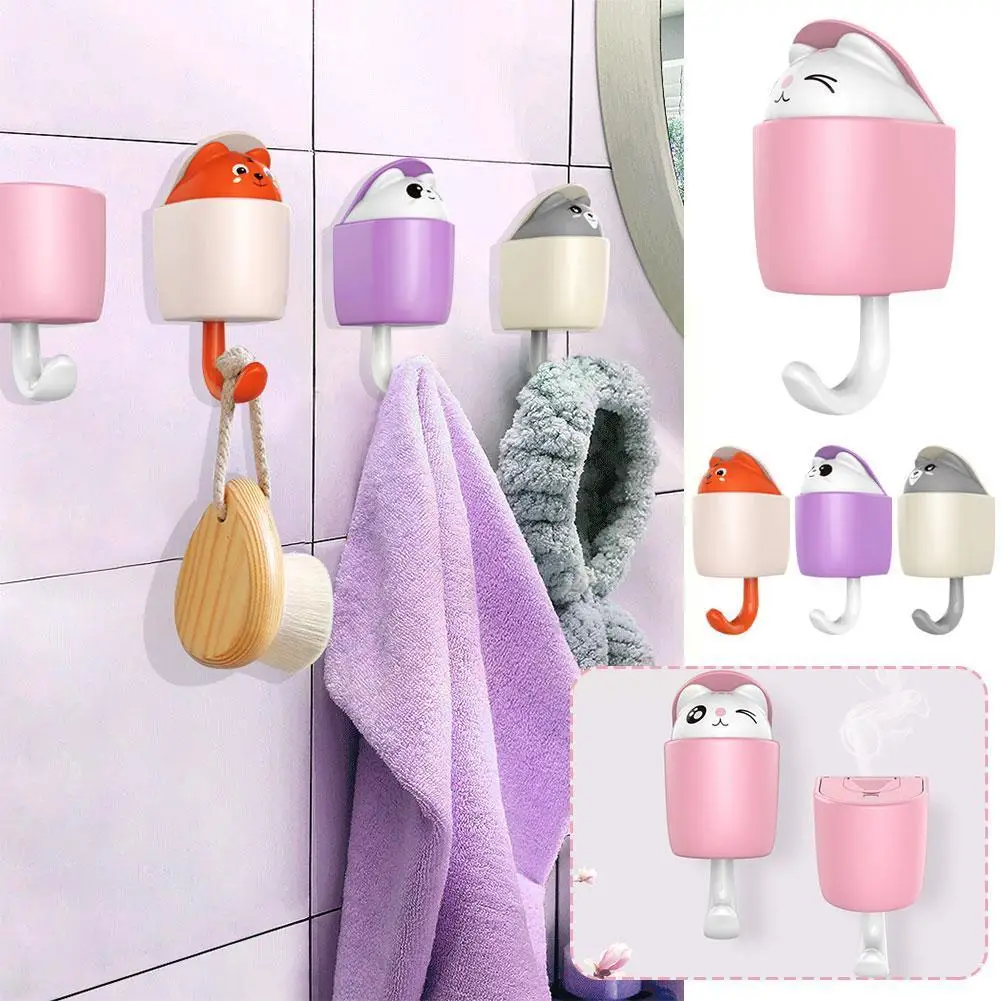 

Cute Cartoon Animals Bear Hooks Wall Mounted Aromatherapy Heavy Duty Self-adhesive Hooks Decorative For Home Storage Hook H3V8