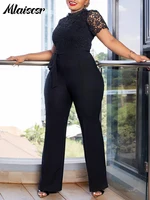 Mlaiscsr Elegant White Jumpsuits with Sashes Club Outfit for Women Lace Patchwork Short Sleeve Birthday Party One Piece Rompers - Image 4