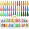 20 Color Acrylic Nail Powder Set, Fine Glitter, Ideal For Women Party Favors 1