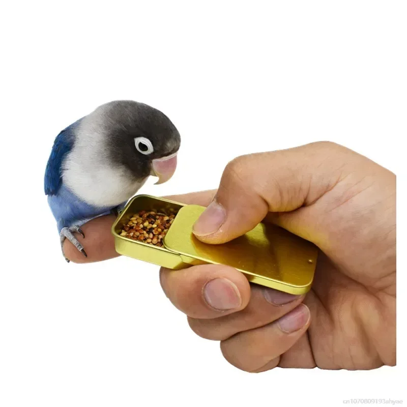 1 Pcs Bird Feeding Handheld Feeder Mini Feeding Box Multiple Colors Training Food Jar Growth Interactive Toy