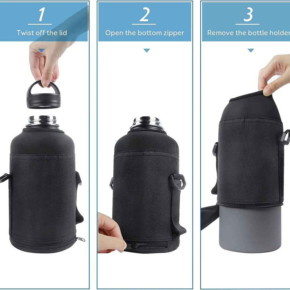 Insulated Adjustable Strap Water Bottle Sling Carrier