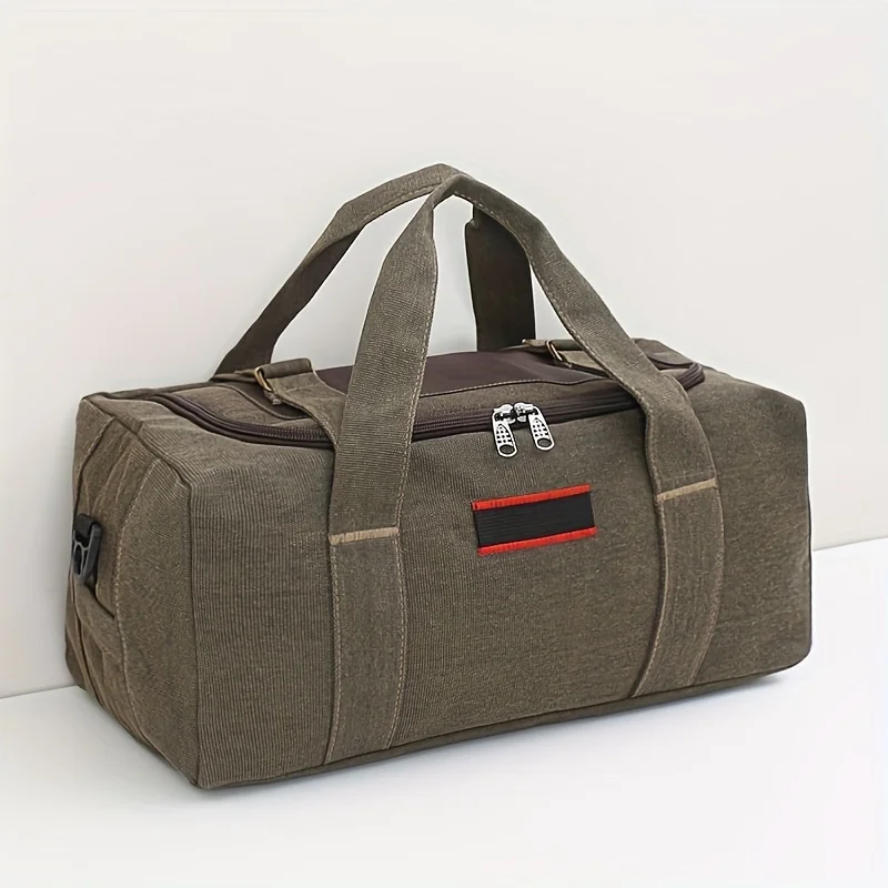 Outdoor Large Capacity Carry-on Men's Travel Tote Canvas Bag Large Duffel Bag Women's Back Packing Clothes Coffee Black Trip Bag