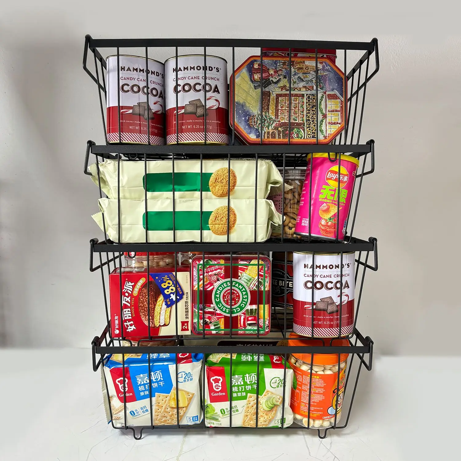 Stackable Wire Baskets Iron Multi Purpose Storage