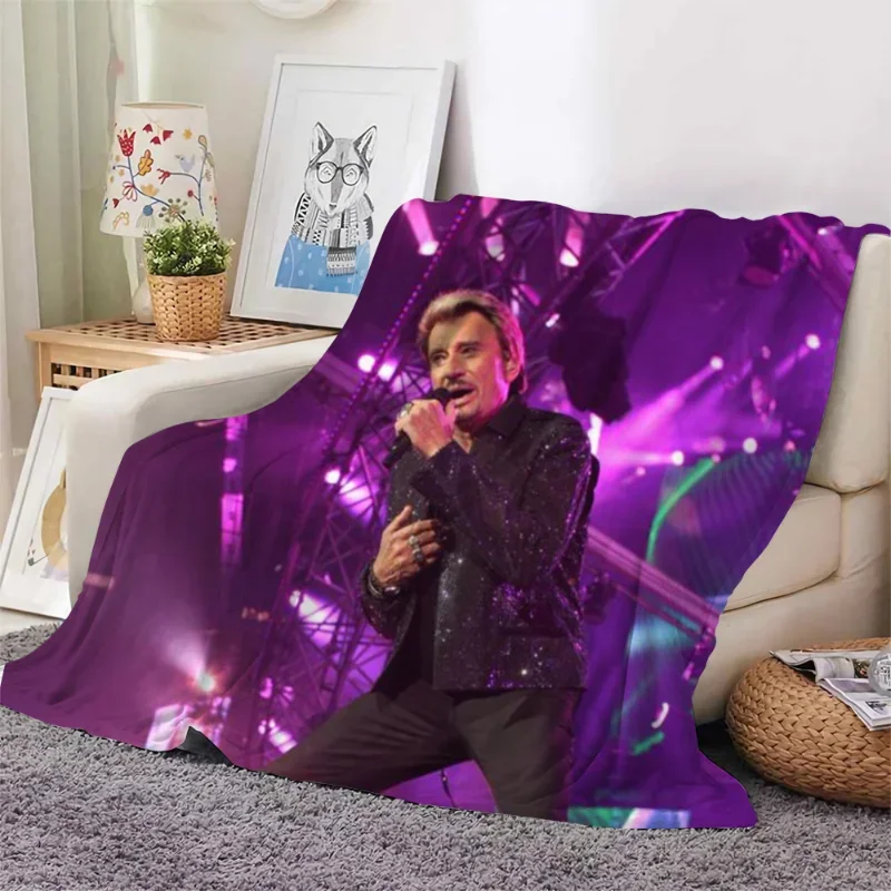 

Singer Johnny Hallyday Print Blanket ，Adult Warm blank Microfiber Fluffy Blanket (for Chair/Bed/Sofa)，fans gift