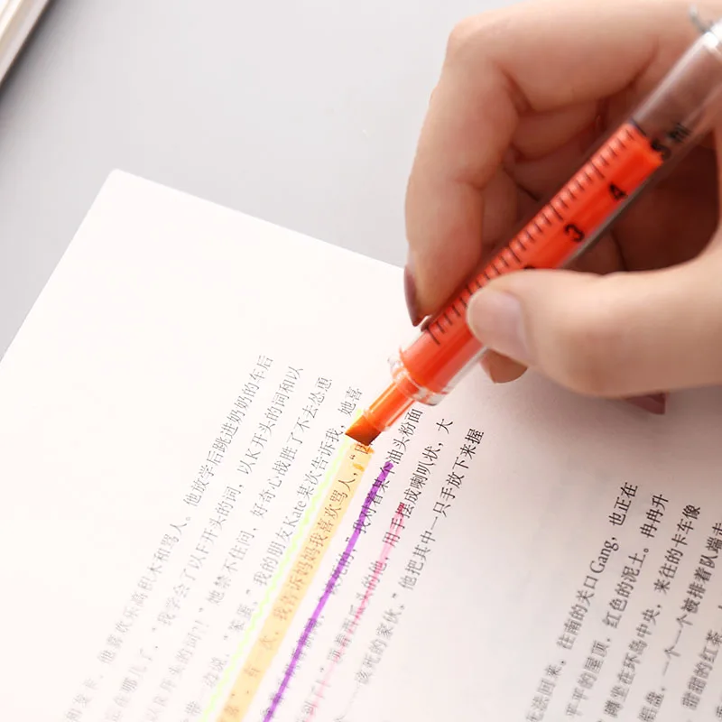 12Pcs Liquid Novelty Syringe Highlighter Stationery Cute Syringe highlighter Office Supplies Child Gift 4