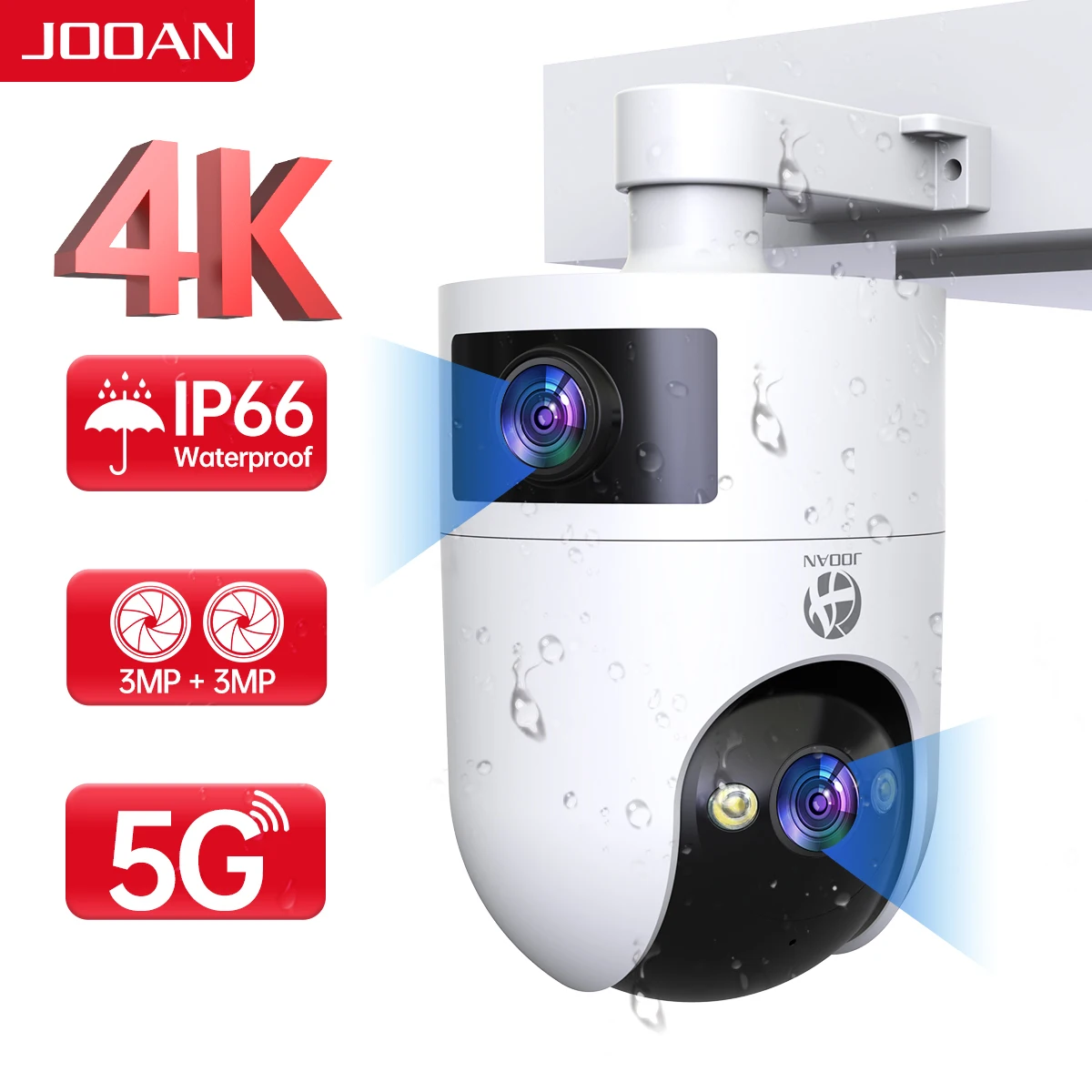 JOOAN Outdoor Security Camera 3MP Home Surveillance Exterieur