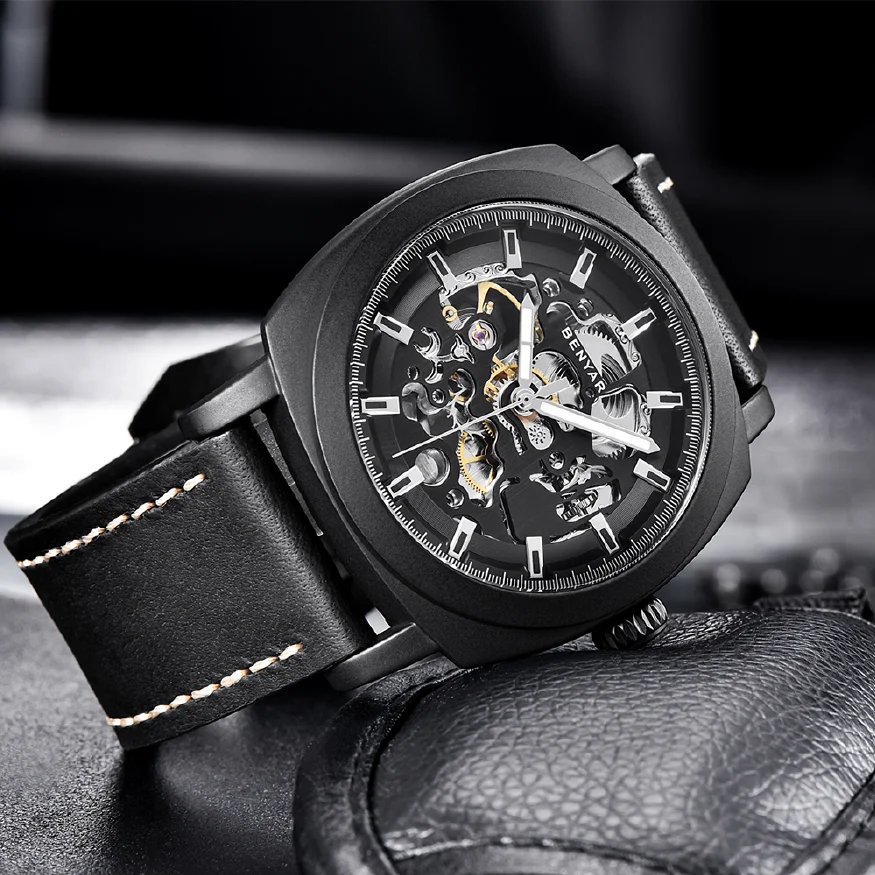 

BENYAR New Men Mechanical Watches Luxury Skeleton Tourbillon Men Automatic Watch 30M Waterproof Sports Clock Relogio Masculino