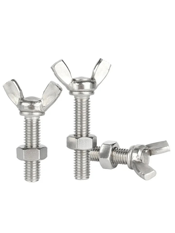 Tornillos De Plastico 4 Tornillos Mariposa Design61 - Plástico PA, Perno Acero Galvanizado, M5x10mm, Para Muebles Y