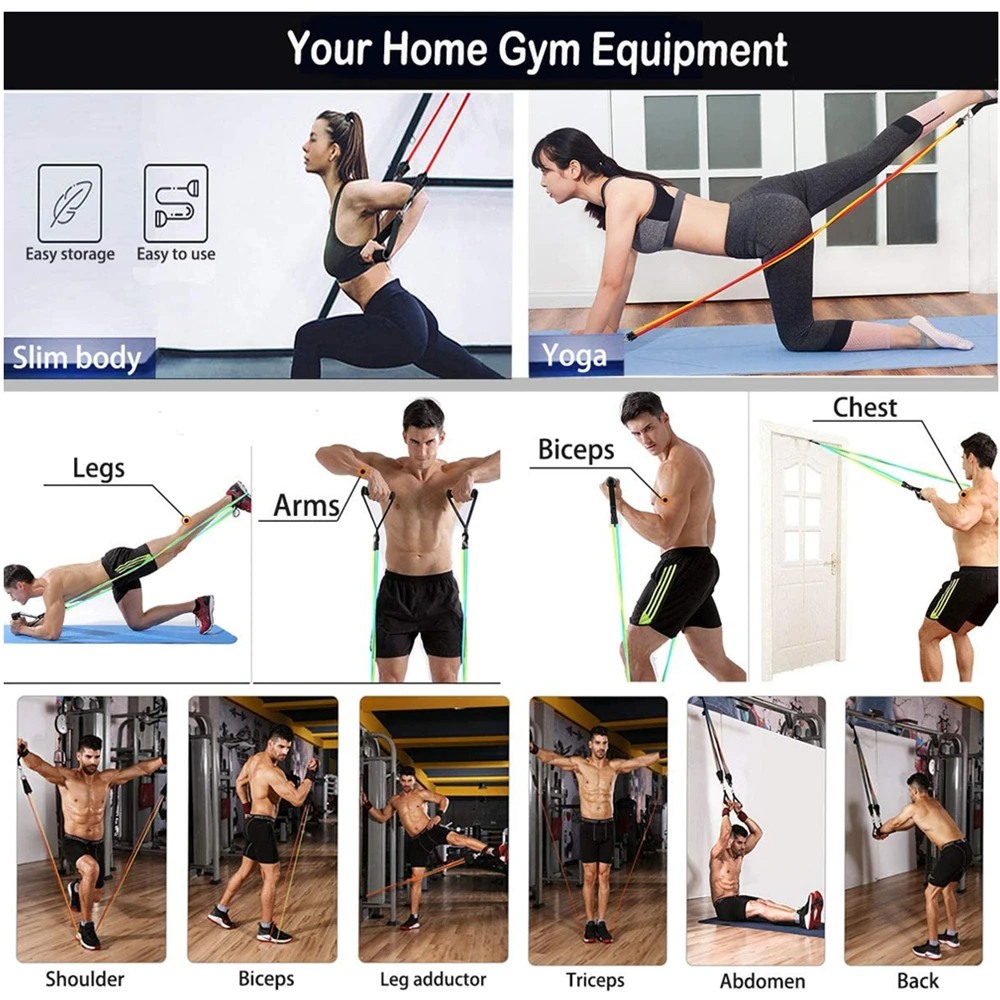 200lbs Resistance Bands Set for Home Workouts 6