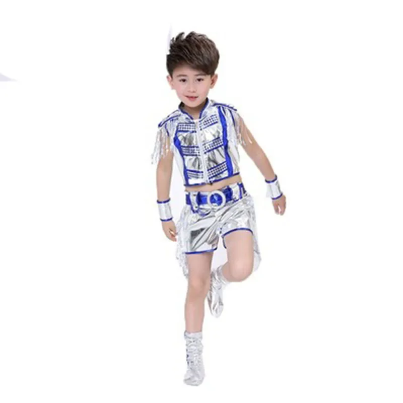 

Children's jazz dance dress Children's sequins street boys and girls modern dance stage show ropa hip hop niña suit