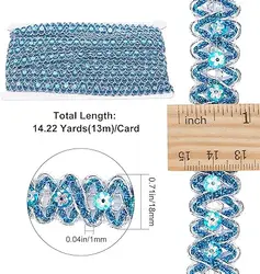 Polyester Woven Gimp Trim Lace Ribbon - 3/8 Wide, 10 Yards - L (AECH - 10167)