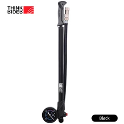 Compact High-Pressure 300psi Bike Air Pump with Gauge for Mountain Bicycle Suspension (Black)
