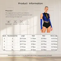 Women Sequin Dance Leotard Gymnastics Figure Skating Ballet Dance Performance Outfit Sheer Mesh Bodysuit with Gloves Dancewear - Image 6