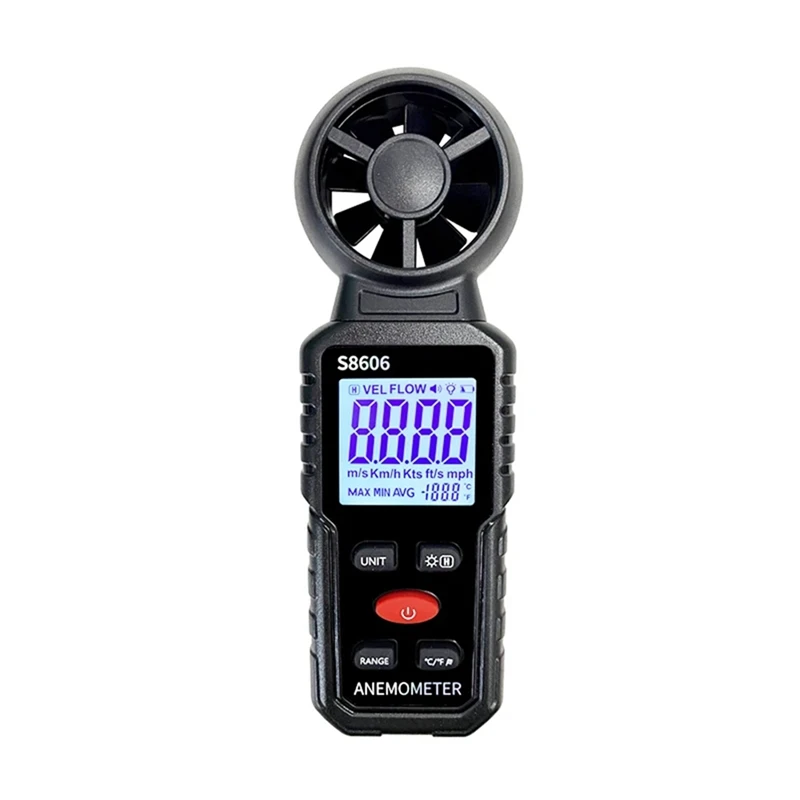 

S8606 Wind Meter Tester Air Indoor Outdoor Wind Speed Temperature Volume Sensing High Precision