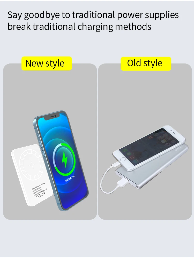 battery bank 6097 Portable powerbank 5000mah Power Bank Magnetic Wireless charger For iPhone 13 12 Pro Max 8 plus Xiaomi External Battery powerbank for phone