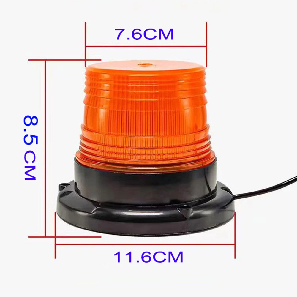 Blue Amber Red 12V/24V Magnetic Mount Vehicle Police Car 24 LED Strobe Warning Light Flashing Lights LED Emergency Lights Beacon