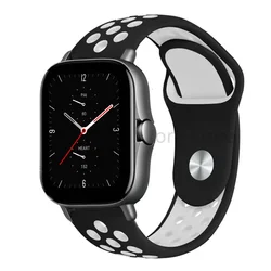 Sport Silicone Watch Band - 20mm/22mm Adjustable Bracelet Strap for 22mm watch band (11 black and white)