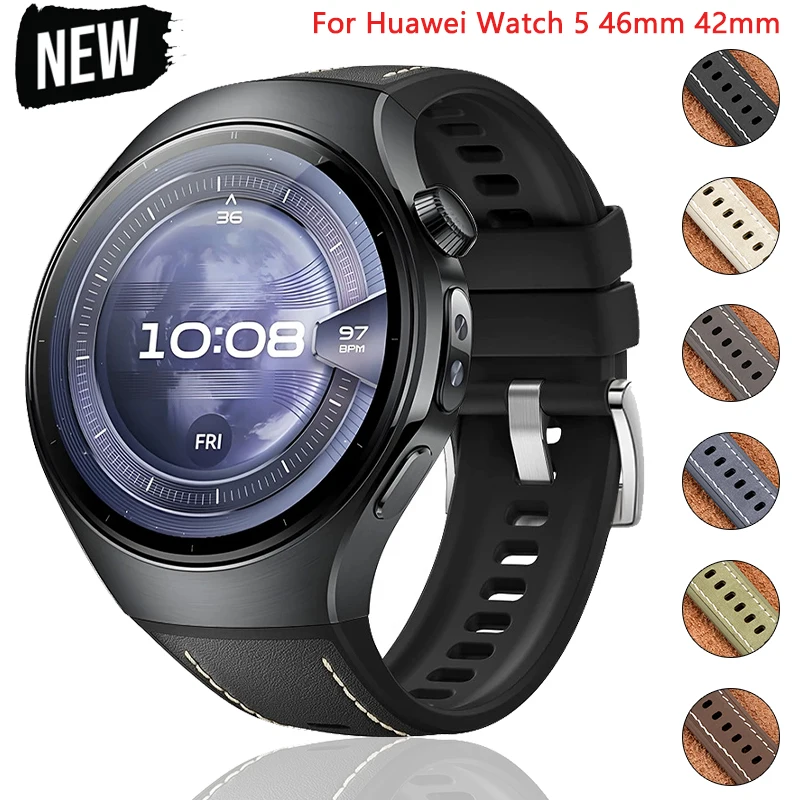 Premium Leather Silicone Smart Watch Strap - Specialized Band Wristband Bracelet