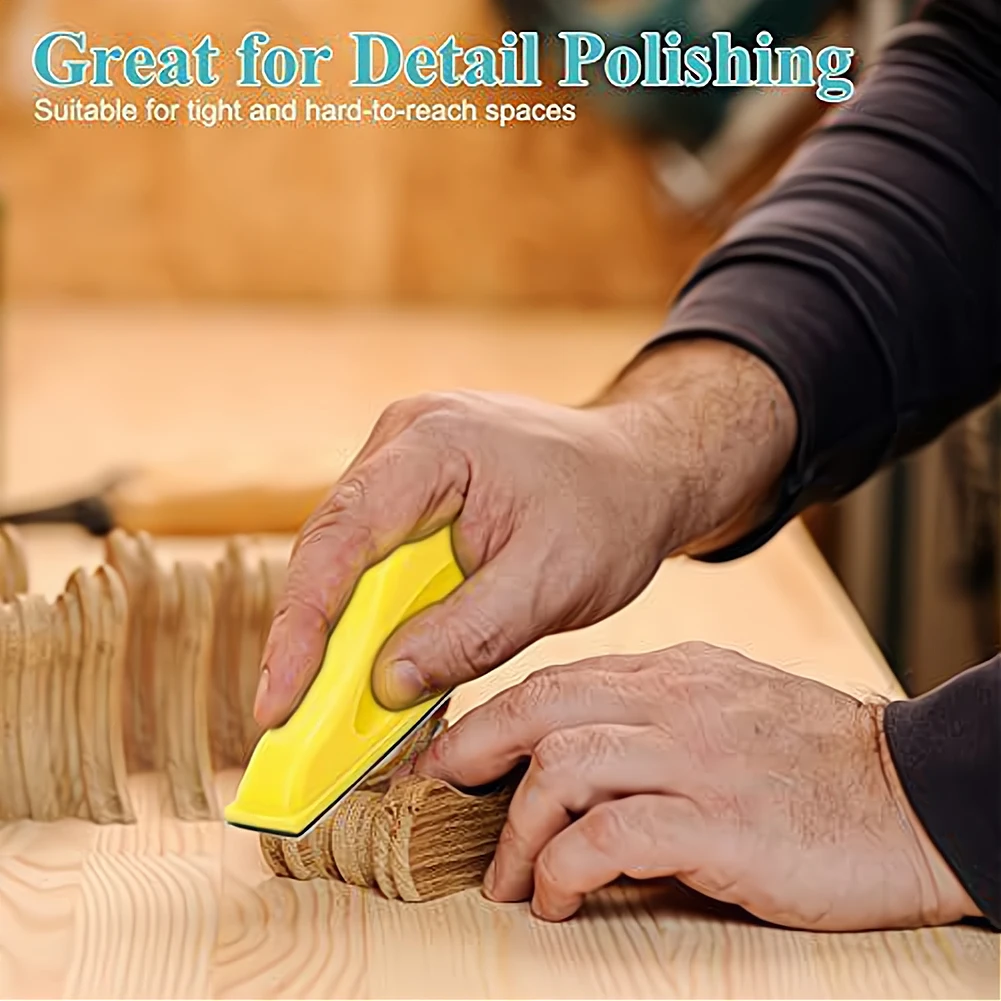 Wet Dry Sanding Strip Detail Tool Hand Millstone Hand Sanding Tool Grinding Sponge Abrasive Tool for Wood Furniture Metal Glass