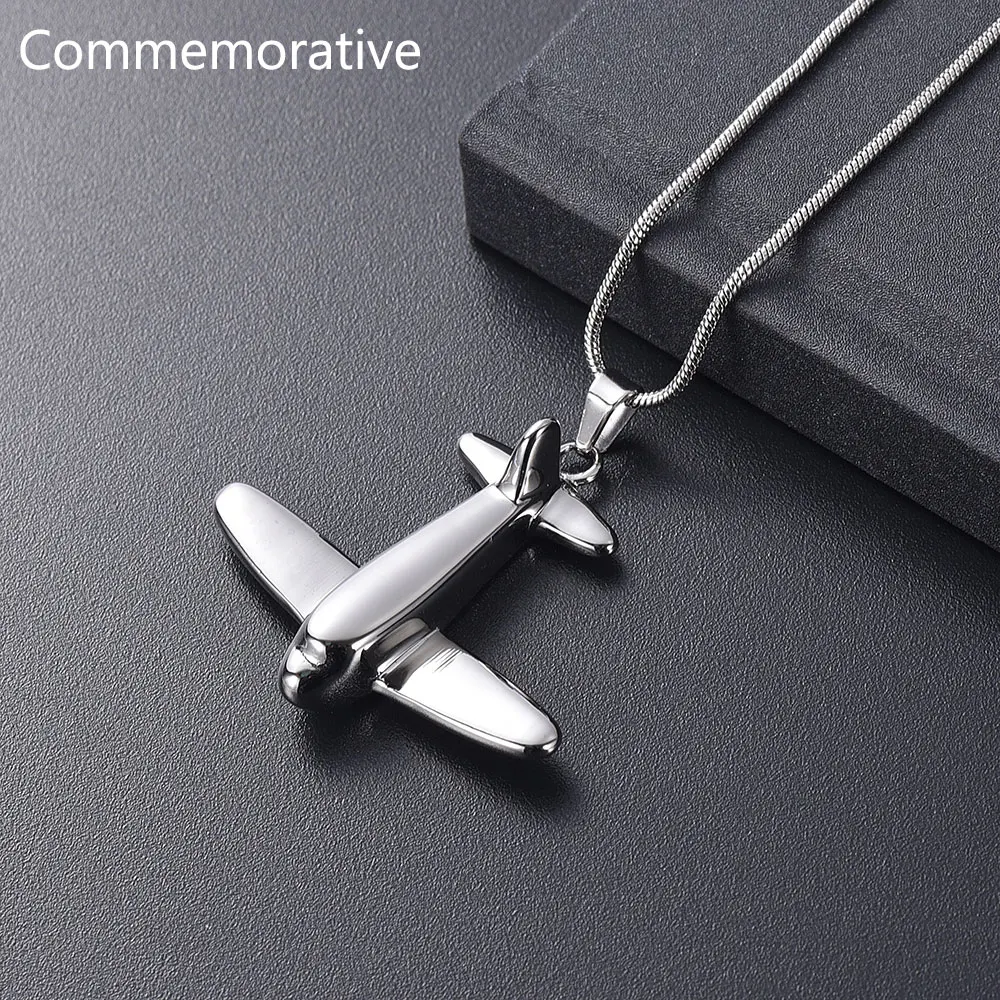 

Constantlife Airplane Design Cremation Pendant Necklaces For Ashes - 316L Stainless Steel Memorial Urn Jewelry Keepsake For Mens