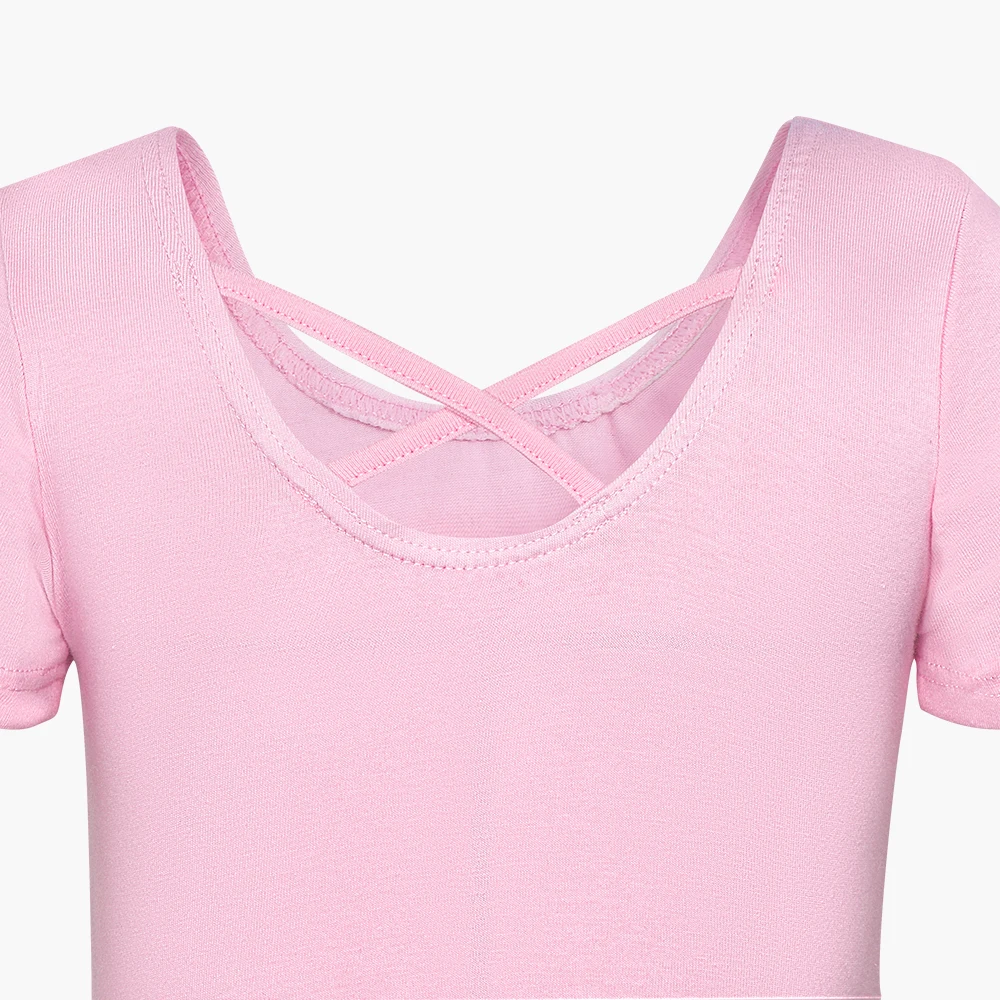 Gymnastik-Trikots für Mädchen, Tanzkleidung mit Rock, Kinder, Ballett-Tutu-Kleid, Kleinkind, kurzärmelig, Bühnentanzkleidung – Detail 7