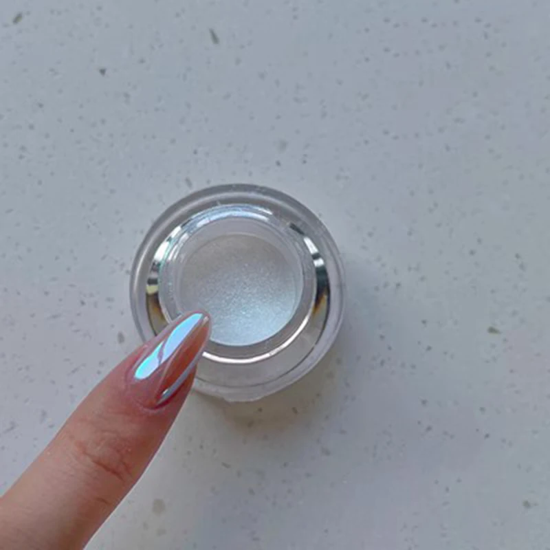 Nail Glitter 's Moonlight Mirror Glitter Powder Net-0.2g Metallic Silver Effect Chrome Powder 1*Jar Aurora Magic Mirror Manicure P