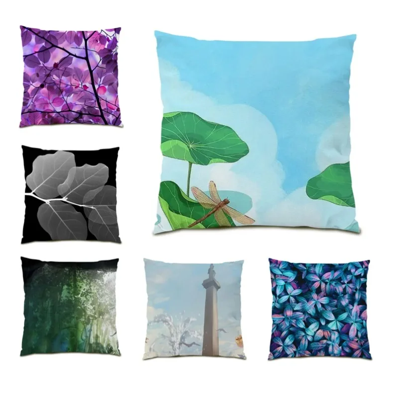 

Abstract Plants Cushion Covers Home Decor Velvet Polyester Linen Square 18x18 Inch Comfortable Leaf E1061