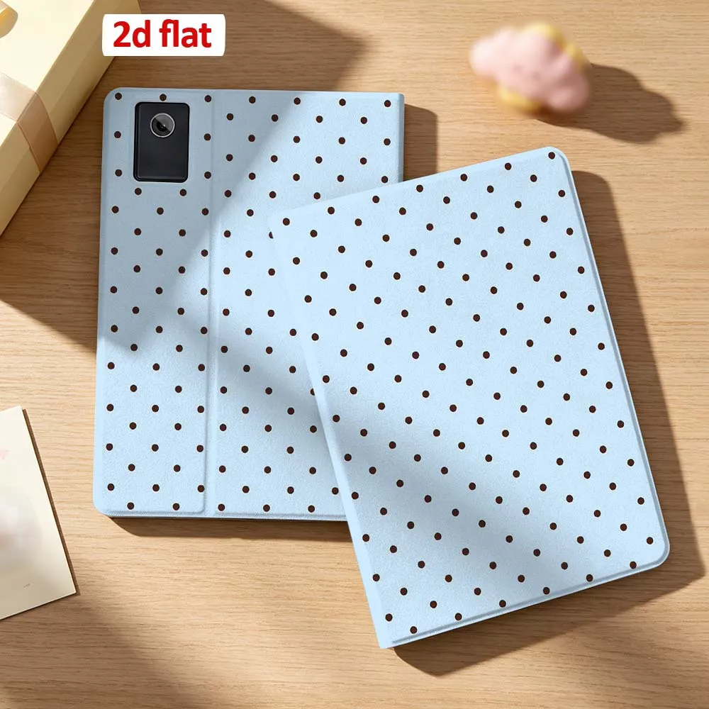 Pink White Polka Dot Tablet Case with Pen Tray
