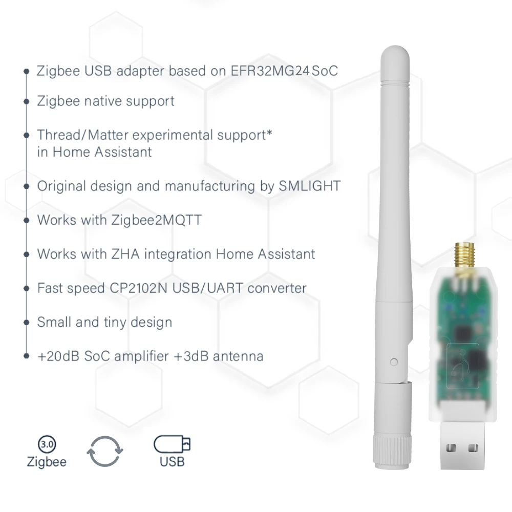 SLZB-07MG24 SMLIGHT Zigbee 3.0 Smallest Thread/Matter Zigbee2MQTT USB Adapter for Zigbee2MQTT Home Assistant ZHA