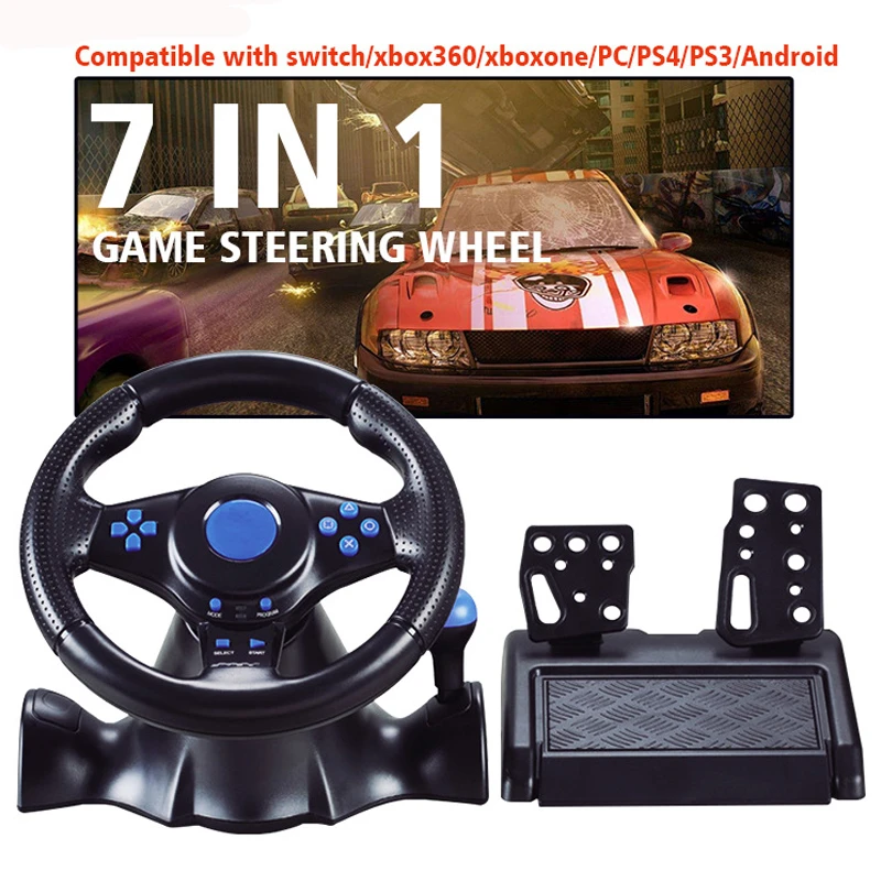 7 in1 Gaming Racing Wheel Volante PC Steering Wheel Racing Game 180