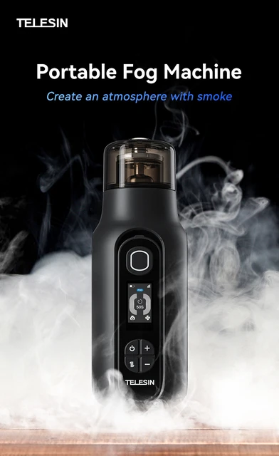TELESIN° ポータブルフォグマシン 小型 手持ち式 スモークマシン ミニ煙霧機 36種類煙効果 濃度＆速度調整可能 リモコン操作 Type-C充電 発生煙機 家電 TELESIN° ポータブルフォグマシン 小型 手持ち式