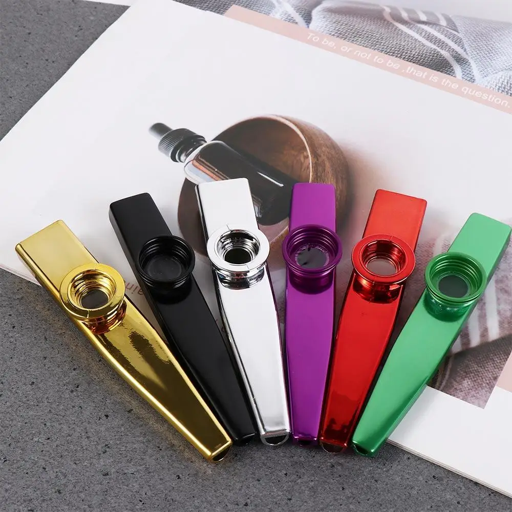 Aluminium Alloy Metal Kazoo Learn Easily Detachable Diaphragm Mouth Kazoos Instruments Multi Colors Musical Instruments Flutes